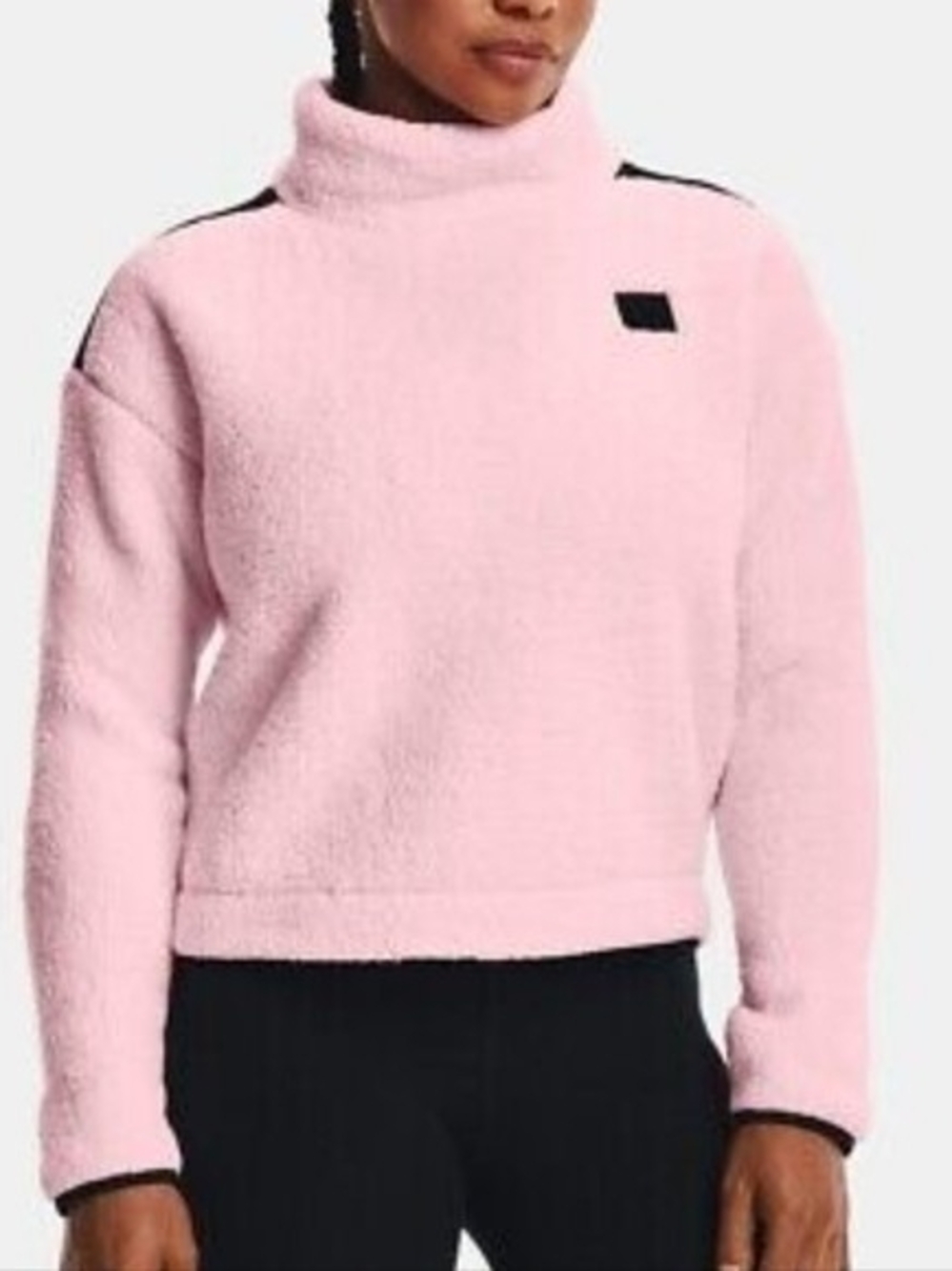 Under Armour Sherpa Fleece Pullover S Pink Mock Neck NWT Cozy Gorpcore Y2K